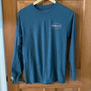 Teen Men's Small Blue Hurley Long Sleeve Tee Shirt Excellent Preowned Condition